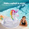 JOYIN Unicorn Pool Float Kids – Inflatable Rainbow Unicorn Floaty with Glitters Fun Floats, Ride On Beach Lake Floaties Raft Lounge, Party in Summer Decorations Pool Toys for Kids