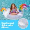 JOYIN Unicorn Pool Float Kids – Inflatable Rainbow Unicorn Floaty with Glitters Fun Floats, Ride On Beach Lake Floaties Raft Lounge, Party in Summer Decorations Pool Toys for Kids