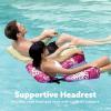 SLOOSH Inflatable Pool Floats Adult,2 Packs Floating Lounge Chairs,Blow up Pool Noodles for Adult Heavy Duty,Floating Chair for Party Summer Water Beach Lake Fun(Tropical Leaves-Champagne  Pink)