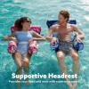SLOOSH Inflatable Pool Floats Adult,2 Packs Floating Lounge Chairs,Blow up Pool Noodles for Adult Heavy Duty,Floating Chair for Party Summer Water Beach Lake Fun(Tropical Leaves-Pink Blue)