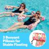 SLOOSH Inflatable Pool Floats Adult,2 Packs Floating Lounge Chairs,Blow up Pool Noodles for Adult Heavy Duty,Floating Chair for Party Summer Water Beach Lake Fun(Tropical Flowers)