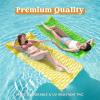 SLOOSH Inflatable Pool Floats Raft,Floating Lounge for Adults,64×32 inch Swimming Mat Pool Mattress with Headrest,2 Pieces Float Air Mat for Summer Water Beach Fun(Green Yellow)