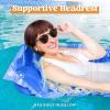 SLOOSH Inflatable Pool Floats Raft,Floating Lounge for Adults,64×32 inch Swimming Mat Pool Mattress with Headrest,2 Pieces Float Air Mat for Summer Water Beach Fun(Dark Blue Orange)