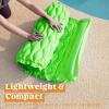 SLOOSH Inflatable Pool Floats Raft,Floating Lounge for Adults,64×32 inch Swimming Mat Pool Mattress with Headrest,2 Pieces Float Air Mat for Summer Water Beach Fun(Green Yellow)