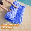 SLOOSH Inflatable Pool Floats Raft,Floating Lounge for Adults,64×32 inch Swimming Mat Pool Mattress with Headrest,2 Pieces Float Air Mat for Summer Water Beach Fun(Dark Blue Orange)