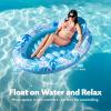 SLOOSH Inflatable Tanning Pool Lounger Float, 70″ x 46″ Pool Floats Adult with Pillow, 4 in 1 Suntan Tub Raft Floatie,Sunbathing Bed Lounge for Water Blow Up Ball Pit Party Gifts,Navyblue Stripe(Blue)