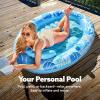 SLOOSH Inflatable Tanning Pool Lounger Float, 70″ x 46″ Pool Floats Adult with Pillow, 4 in 1 Suntan Tub Raft Floatie,Sunbathing Bed Lounge for Water Blow Up Ball Pit Party Gifts,Navyblue Stripe(Blue)