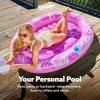 SLOOSH Inflatable Tanning Pool Lounger Float, 70″ x 46″ Pool Floats Adult with Pillow, 4 in 1 Suntan Tub Raft Floatie,Sunbathing Bed Lounge for Water Blow Up Ball Pit Party Gifts,Navyblue Stripe(Pink)
