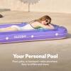 SLOOSH Inflatable Tanning Pool Lounger Float, 85″ x 57″ Extra Large Pool Floats Adult with Pillow, 4 in 1 Suntan Tub Raft Floatie,Sunbathing Bed Lounge for Water Blow Up Ball Pit, XL-Golden White(Purple Green)