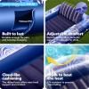 SLOOSH Inflatable Tanning Pool Lounger Float, 85″ x 57″ Extra Large Pool Floats Adult with Pillow, 4 in 1 Suntan Tub Raft Floatie,Sunbathing Bed Lounge for Water Blow Up Ball Pit Party Gifts, XL-Blue(Dark Blue)