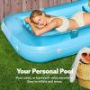 SLOOSH Inflatable Tanning Pool Lounger Float, 85″ x 57″ Extra Large Pool Floats Adult with Pillow, 4 in 1 Suntan Tub Raft Floatie,Sunbathing Bed Lounge for Water Blow Up Ball Pit, XL-Golden White(Blue)