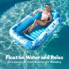 SLOOSH Inflatable Tanning Pool Lounger Float, 85″ x 57″ Extra Large Pool Floats Adult with Pillow, 4 in 1 Suntan Tub Raft Floatie,Sunbathing Bed Lounge for Water Blow Up Ball Pit Party Gifts, XL-Blue(Blue)