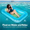 SLOOSH Inflatable Tanning Pool Lounger Float, 85″ x 57″ Extra Large Pool Floats Adult with Pillow, 4 in 1 Suntan Tub Raft Floatie,Sunbathing Bed Lounge for Water Blow Up Ball Pit, XL-Golden White(Blue Green)
