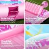 SLOOSH Inflatable Tanning Pool Lounger Float, 85″ x 57″ Extra Large Pool Floats Adult with Pillow, 4 in 1 Suntan Tub Raft Floatie,Sunbathing Bed Lounge for Water Blow Up Ball Pit Party Gifts, XL-Blue(Hot Pink)