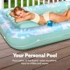 SLOOSH Inflatable Tanning Pool Lounger Float, 85″ x 57″ Extra Large Pool Floats Adult with Pillow, 4 in 1 Suntan Tub Raft Floatie,Sunbathing Bed Lounge for Water Blow Up Ball Pit Party Gifts, XL-Blue(Cyan White)