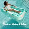 SLOOSH Inflatable Tanning Pool Lounger Float, 85″ x 57″ Extra Large Pool Floats Adult with Pillow, 4 in 1 Suntan Tub Raft Floatie,Sunbathing Bed Lounge for Water Blow Up Ball Pit Party Gifts, XL-Blue(Aqua Blue)