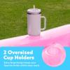 SLOOSH Inflatable Tanning Pool Lounger Float, 85″ x 57″ Extra Large Pool Floats Adult with Pillow, 4 in 1 Suntan Tub Raft Floatie,Sunbathing Bed Lounge for Water Blow Up Ball Pit, XL-Golden White(Pink)