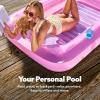 SLOOSH Inflatable Tanning Pool Lounger Float, 85″ x 57″ Extra Large Pool Floats Adult with Pillow, 4 in 1 Suntan Tub Raft Floatie,Sunbathing Bed Lounge for Water Blow Up Ball Pit, XL-Golden White(Pink White)
