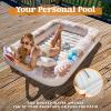 SLOOSH Inflatable Tanning Pool Lounger Float, 85″ x 57″ Extra Large Pool Floats Adult with Pillow, 4 in 1 Suntan Tub Raft Floatie,Sunbathing Bed Lounge for Water Blow Up Ball Pit Party Gifts, XL-Blue(Golden White)