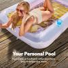 SLOOSH Inflatable Tanning Pool Lounger Float, 85″ x 57″ Extra Large Pool Floats Adult with Pillow, 4 in 1 Suntan Tub Raft Floatie,Sunbathing Bed Lounge for Water Blow Up Ball Pit, XL-Golden White(Golden White)