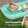 SLOOSH Inflatable Tanning Pool Lounger Float, 85″ x 57″ Extra Large Pool Floats Adult with Pillow, 4 in 1 Suntan Tub Raft Floatie,Sunbathing Bed Lounge for Water Blow Up Ball Pit, XL-Golden White(Cyan)