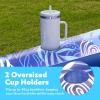 SLOOSH Inflatable Tanning Pool Lounger Float, 85″ x 57″ Extra Large Pool Floats Adult with Pillow, 4 in 1 Suntan Tub Raft Floatie,Sunbathing Bed Lounge for Water Blow Up Ball Pit Party Gifts, XL-Blue(Dark Blue)
