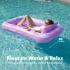 SLOOSH Inflatable Tanning Pool Lounger Float, 85″ x 57″ Extra Large Pool Floats Adult with Pillow, 4 in 1 Suntan Tub Raft Floatie,Sunbathing Bed Lounge for Water Blow Up Ball Pit Party Gifts, XL-Blue(Purple)