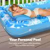 SLOOSH Inflatable Tanning Pool Lounger Float, 85″ x 57″ Extra Large Pool Floats Adult with Pillow, 4 in 1 Suntan Tub Raft Floatie,Sunbathing Bed Lounge for Water Blow Up Ball Pit Party Gifts, XL-Blue(Blue)