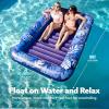 SLOOSH Inflatable Tanning Pool Lounger Float, 85″ x 57″ Extra Large Pool Floats Adult with Pillow, 4 in 1 Suntan Tub Raft Floatie,Sunbathing Bed Lounge for Water Blow Up Ball Pit Party Gifts, XL-Blue(Dark Blue)