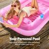 SLOOSH Inflatable Tanning Pool Lounger Float, 85″ x 57″ Extra Large Pool Floats Adult with Pillow, 4 in 1 Suntan Tub Raft Floatie,Sunbathing Bed Lounge for Water Blow Up Ball Pit, XL-Golden White(Pink)