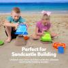 Sloosh 3 Packs Foldable Bucket – Collapsible Bucket with Sand Shovels and Mesh Backpack for Kids Toddlers Beach Toys, Easter Egg Hunt, Camping, Travelling and Fishing Water Pail (Pink/Purple/Green)(Orange/Blue/Green)