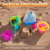 Sloosh 3 Packs Foldable Bucket – Collapsible Bucket with Sand Shovels and Mesh Backpack for Kids Toddlers Beach Toys, Easter Egg Hunt, Camping, Travelling and Fishing Water Pail (Pink/Purple/Green)(Pink/Purple/Green)