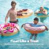 Sloosh 4 Pack Inflatable Pool Floats, Pool Tube Rings, Swim Tubes, Floaties Toys, Beach Swimming Party Toys for Kids and Adults(Donut)