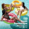 Sloosh 4 Pack Inflatable Pool Floats, Pool Tube Rings, Swim Tubes, Floaties Toys, Beach Swimming Party Toys for Kids and Adults(Fruit)