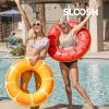 Sloosh 4 Pack Inflatable Pool Floats, Pool Tube Rings, Swim Tubes, Floaties Toys, Beach Swimming Party Toys for Kids and Adults(Fruit)