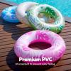 Sloosh 4 Pack Inflatable Pool Floats, Pool Tube Rings, Swim Tubes, Floaties Toys, Beach Swimming Party Toys for Kids and Adults(Tropical Leaves)