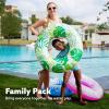Sloosh 4 Pack Inflatable Pool Floats, Pool Tube Rings, Swim Tubes, Floaties Toys, Beach Swimming Party Toys for Kids and Adults(Tropical Leaves)