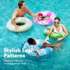 Sloosh 4 Pack Inflatable Pool Floats, Pool Tube Rings, Swim Tubes, Floaties Toys, Beach Swimming Party Toys for Kids and Adults(Tropical Leaves)