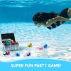 Sloosh Diving Gems Pool Toys, 16 Big Colorful Diamond with Pirate Treasure Chest,Swim Dive Toy for Kids Underwater Gemstone Swimming Training Gift Water Pool Games(Gold)(Silver)