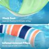 Sloosh Inflatable Pool Floats Chairs Adults, 2 Packs Floating Noodle Chair with Stripes Design Soft Fabric Covered with Sling for Swimming Pool Water Chair Pool Lounger Party Floaties(Blue，Green)