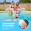 Sloosh Inflatable Pool Floats Chairs Adults, 2 Packs Floating Noodle Chair with Stripes Design Soft Fabric Covered with Sling for Swimming Pool Water Chair Pool Lounger Party Floaties(Blue，Green)