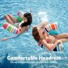 Sloosh Inflatable Pool Floats Chairs Adults, 2 Packs Floating Noodle Chair with Stripes Design Soft Fabric Covered with Sling for Swimming Pool Water Chair Pool Lounger Party Floaties(Blue，Green)