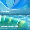 Sloosh Inflatable Pool Floats Chairs Adults, 2 Packs Floating Noodle Chair with Stripes Design Soft Fabric Covered with Sling for Swimming Pool Water Chair Pool Lounger Party Floaties(Dark Blue，Dark Green)