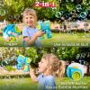 Sloosh Kids Bubble Gun Machine with Refill Solution, 2 in 1 Automatic Bubble Maker Guns for Toddlers 1-3 Kids 4-8, Outdoor Toy, Adults, Party, Easter, Gift