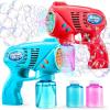 JOYIN 2 Bubble Guns with 2 Refill Solution (10 oz Total), Bubbles Maker, Blower for Kids, Toddlers, Outdoors Activity, Birthday Gift, Easter Basket Stuffers (Yellow+Orange)(Red+blue)