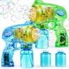 JOYIN 2 Bubble Guns with 2 Refill Solution (10 oz Total), Bubbles Maker, Blower for Kids, Toddlers, Outdoors Activity, Birthday Gift, Easter Basket Stuffers (Yellow+Orange)(Green+blue)