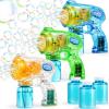 JOYIN 3 Packs Bubble Guns with 3 Solutions, Automatic Bubble Maker Blower Machine for Kids, Party Favors, Summer Toy, Birthday, Outdoor & Indoor Activity, Easter(Transparent)