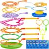JOYIN Big Bubble Wands Set with with Tray, 21″ Giant Bubble Wands Bulk for Kids, Summer, Outdoor Play Period & Birthday Party & Games, 6 Pcs Solution Suitable, Suitable for All Age People(Luxury)
