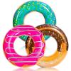 JOYIN Donut Pool Float with Glitters 32.5” (3 Pack), Funny Tube Toys for Swimming Pool Party and Donut Party Supplies(Donut)