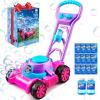 SLOOSH Bubble Lawn Mower Toddler Toys – Spill-Proof Bubble Machine Pretend Gardening Play Toy for Age 1 2 3 1-3 Year Old Baby Boys Indoor Outdoor Use, Push Toys Xmas Christmas Birthday Gifts (Blue)(Pink)